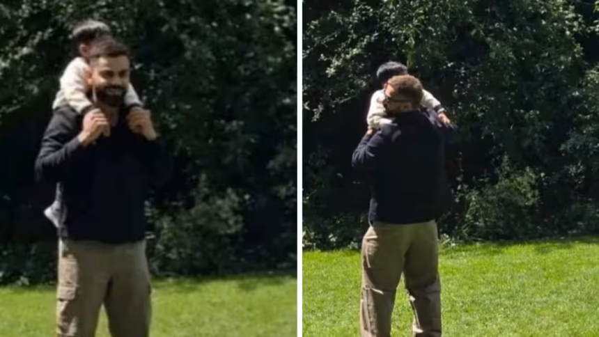 Virat Kohli Carries Son Akaay During London Park Outing as New Family Photos Go Viral
